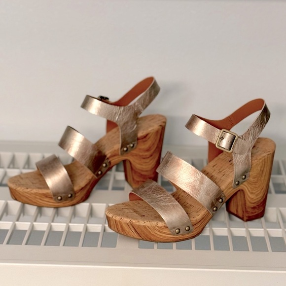 NIB‎ Kork-Ease Della Slingback Platform Sandal Light Gold Size 10 - Picture 9 of 14